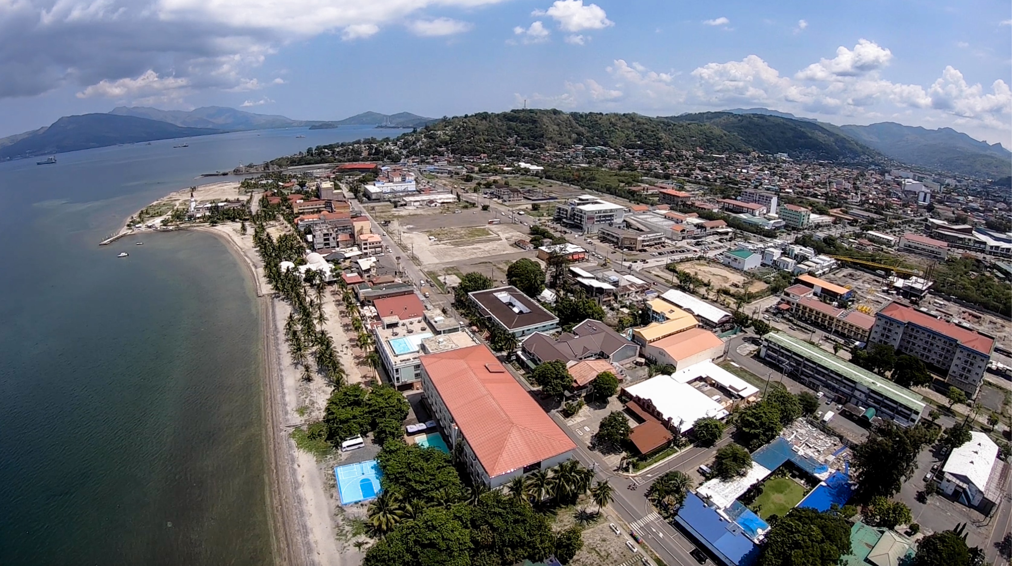 drone shot of subic bay freeport zone in zambales philippines