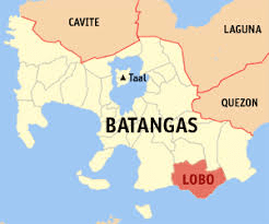 Map of Batangas with Lobo highlighted