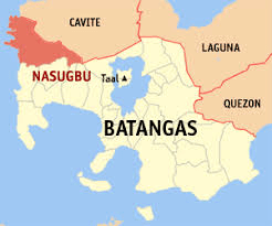 Map of batangas with the area of nasugbu highlighted