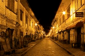 calle crisologo or mena crisologo by night in vigan city ilocos sur philippines