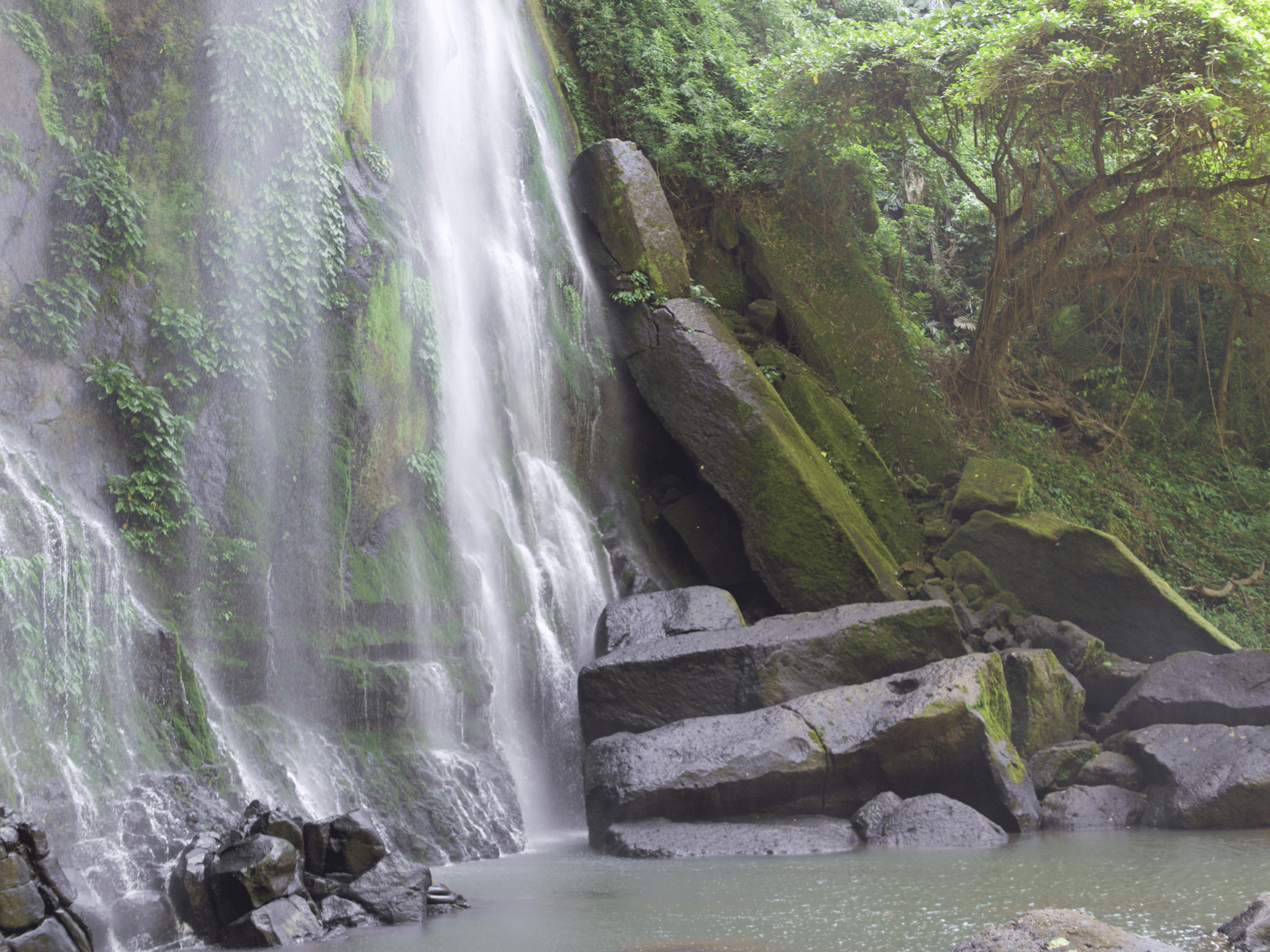 the beautiful hulugan falls waterfall in laguna province philippines