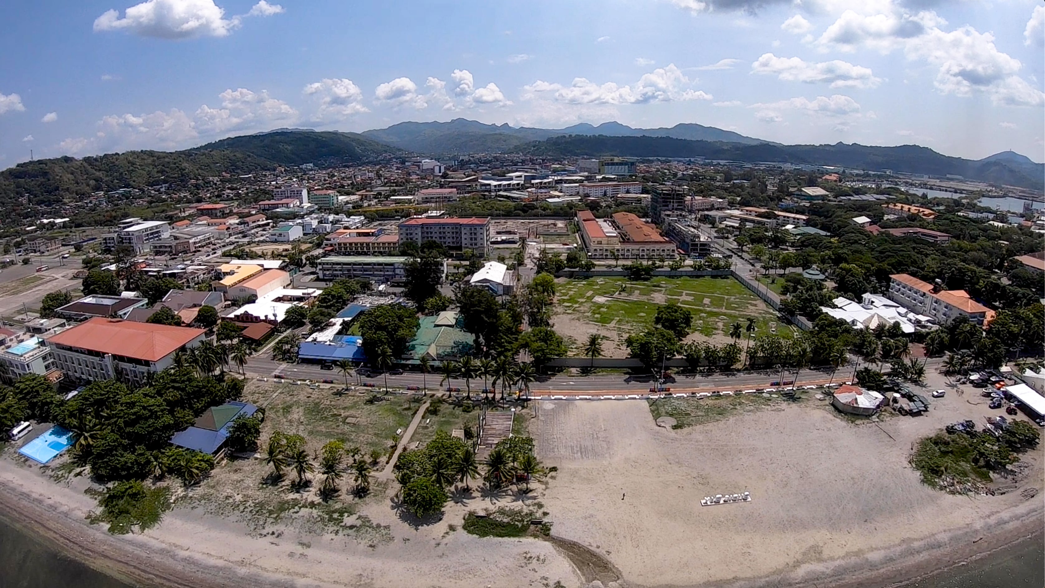 drone shot of subic bay freeport zone duty-free area in zambales philippines