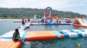 inflatable island in olongapo, subic bay, philippines