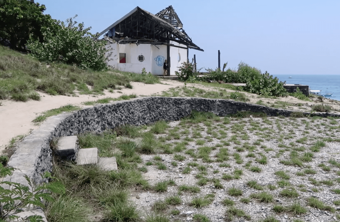 Abandoned beach villa with abandoned pool on fortune island batangas philippines