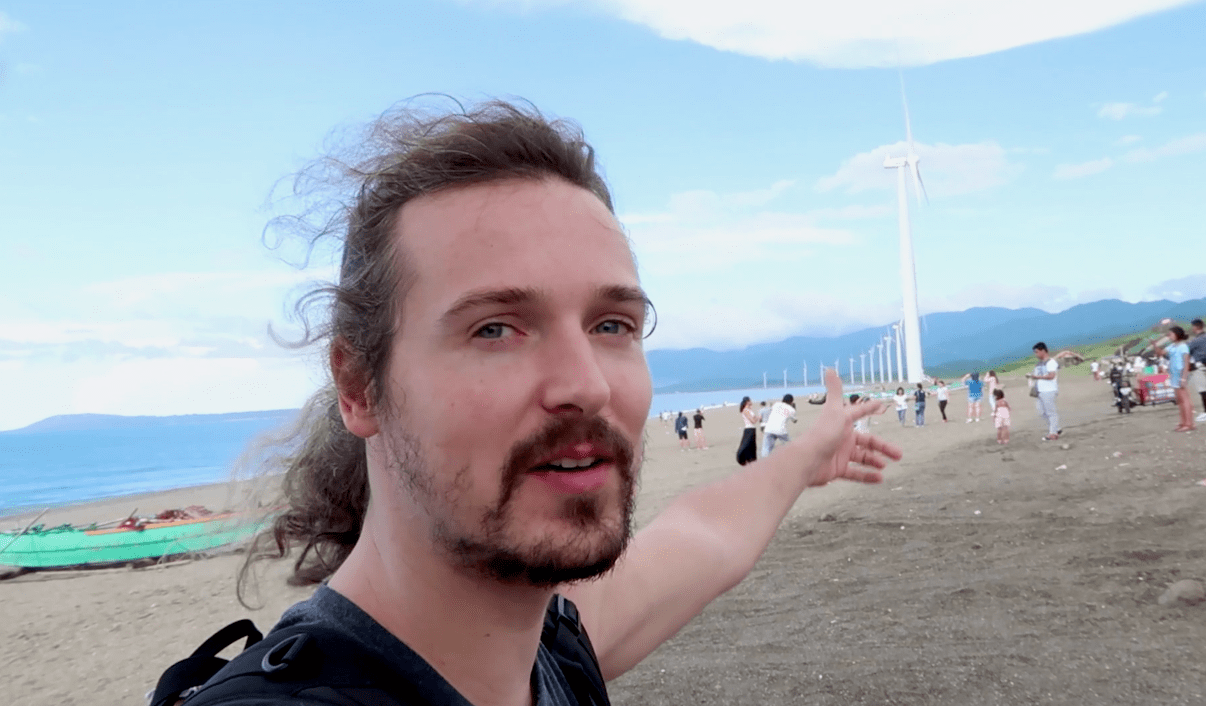 Lenny Through Paradise in fron of the famous strip bangui windmills in pagudpud ilocos norte philippines