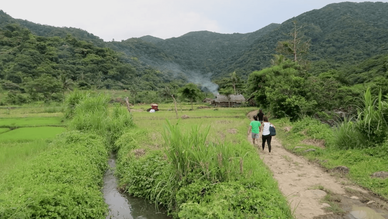 Hiking trail towards the Kabigan waterfall near pagudpud ilocos norte philippines