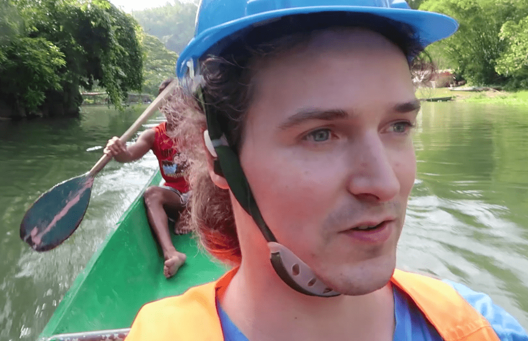 paddling a canoe towards pagsanjan falls laguna philippines