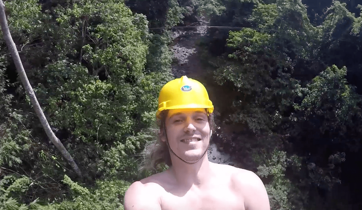 LennyThroughParadise enjoying himself on a zip-line