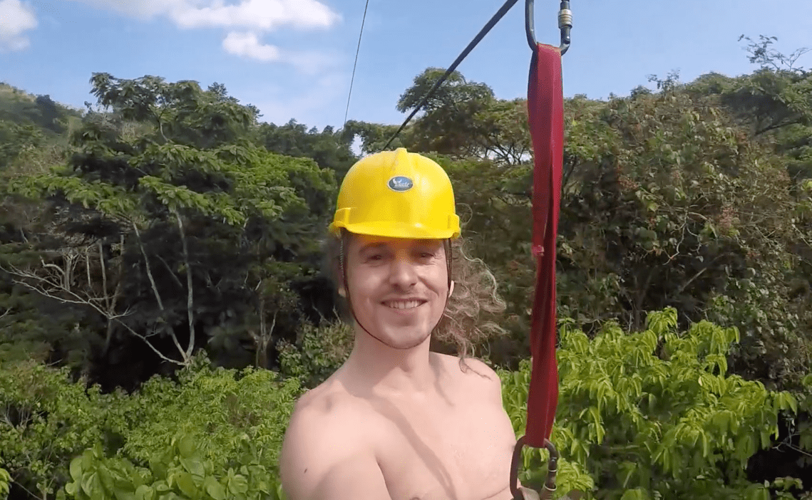 LennyThroughParadise having fun on a zip-line