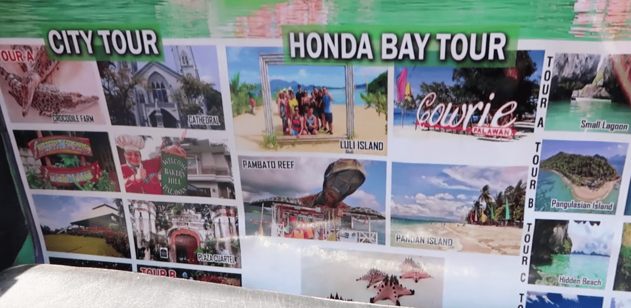 palawan puerto princesa city tour and honda bay tour displayed in tricycle